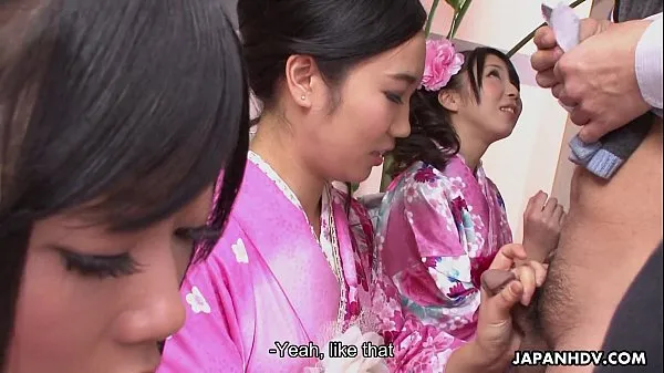 Big Three geishas sucking on one lonely cock fresh Videos