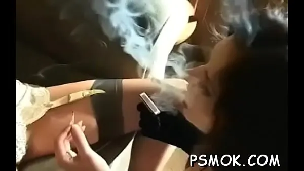 Smoking scene with busty honey Video baharu besar