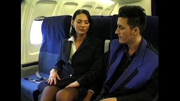 Big Brunette beauty wearing stewardess uniform gets fucked on a plane fresh Videos