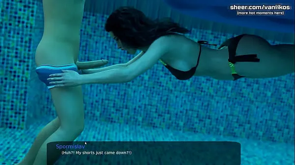 Hot underwater blowjob deepthroat from a gorgeous black-haired milf with a big ass and nice tits l My sexiest gameplay moments l Milfy City l Part Video baharu besar