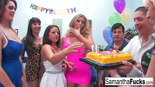 Big Samantha celebrates her birthday with a wild crazy orgy fresh Videos