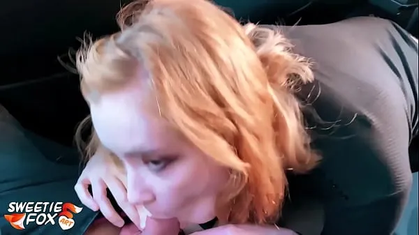 Big Redhead Suck Dick Taxi Driver and Cum Swallow in the Car - POV fresh Videos