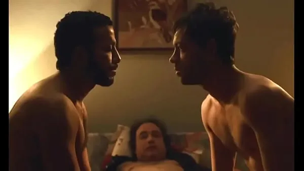 Big Éric Bernard and Félix Maritaud in a sexy andf hot gay kiss from movie Sauvage fresh Videos