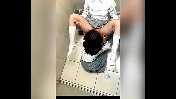 Two Lesbian Students Fucking in the School Bathroom! Pussy Licking Between School Friends! Real Amateur Sex! Cute Hot Latinas