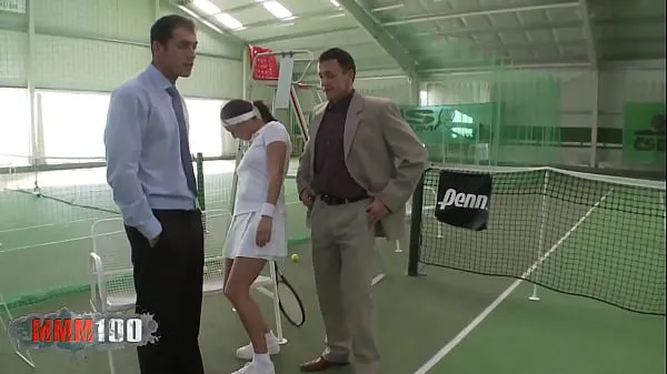Big Lea Magic fucked in both holes in this threesome on the tennis court fresh Videos