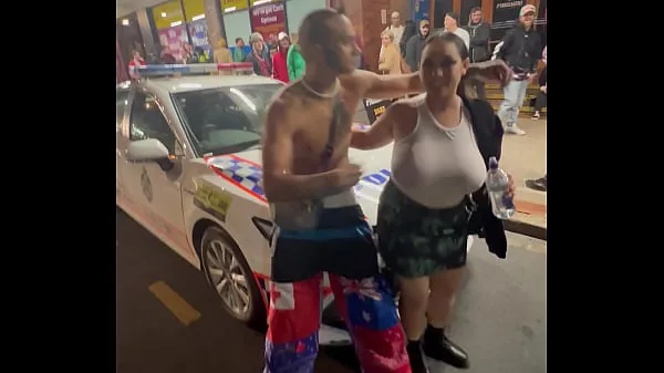 massive tits asian teen flashes cops in public