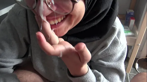 teen muslim student is shocked by the amount of cum