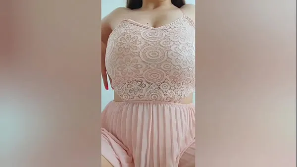 Isoja Young cutie in pink dress playing with her big tits in front of the camera - DepravedMinx tuoretta videota